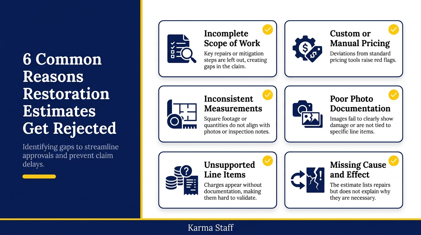 Six common reasons restoration estimates get rejected.